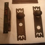 front door hardware | restoration | oil rubbed bronze | before