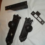 front door hardware restoration after