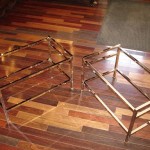 brass table base | polished nickel | restore | after