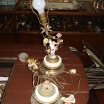 porcelain table lamp | restoration | re-wire | before