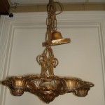 ceiling fixture | antique satin brass | matte laquer | before