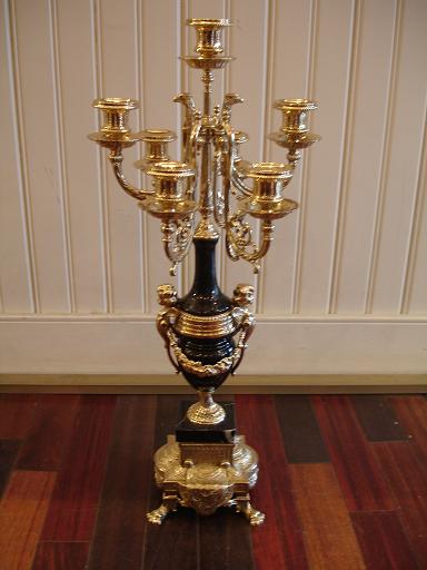 candelabra | restoration | brass and marble | after candelabra | restoration | brass and marble | after